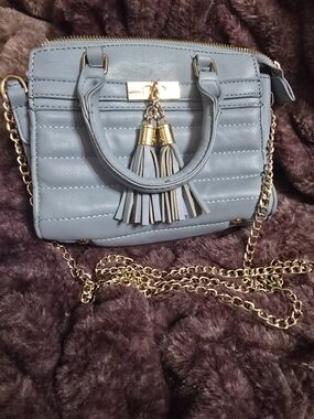 Stylish Blue Tassel Satchel Handbag